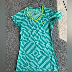 Green geometric Nike Pro shirt